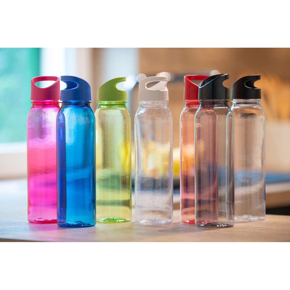 Trinkflasche Active Wave, 650 ml - transparent-rot - standard-rot-47
