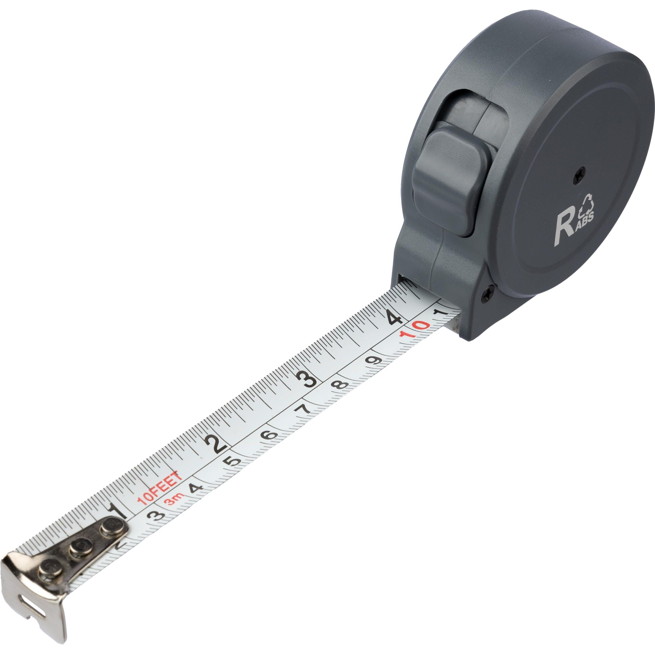 Recyceltes ABS-Maßband (3 Meter) Ute  - grau-594