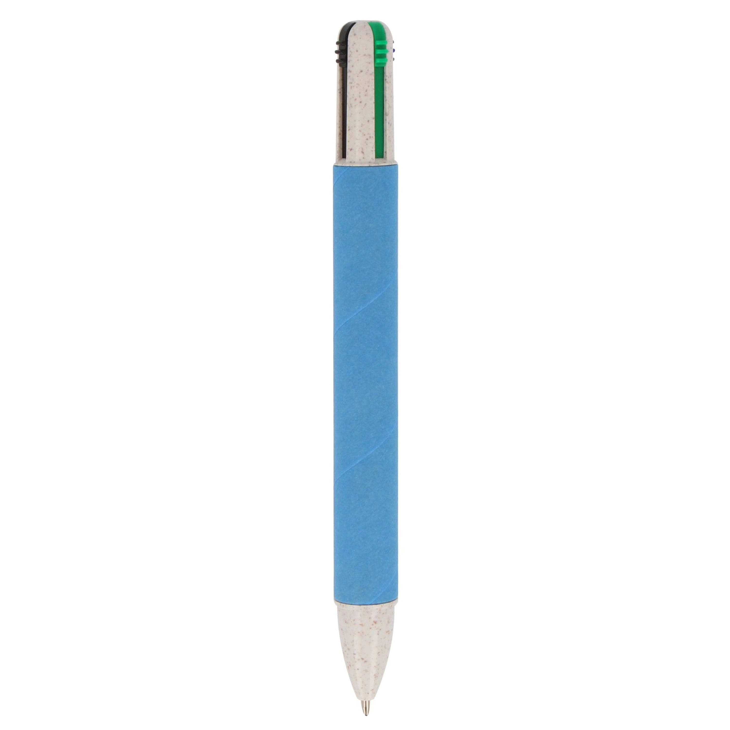Papierkugelchreiber mit 4 Schreibfarben - blau-688
