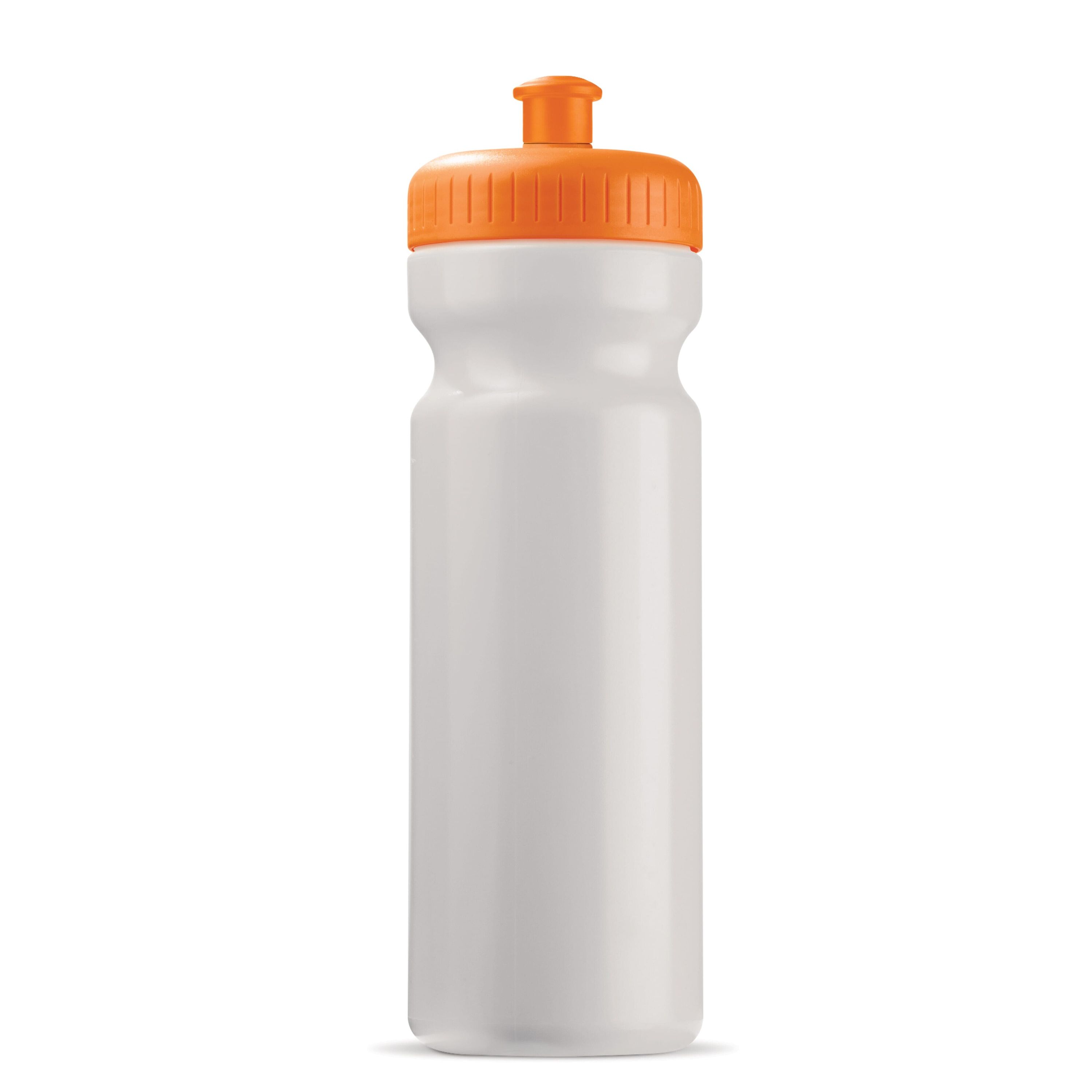 Sportflasche classic 750ml - weiss  -  orange-857