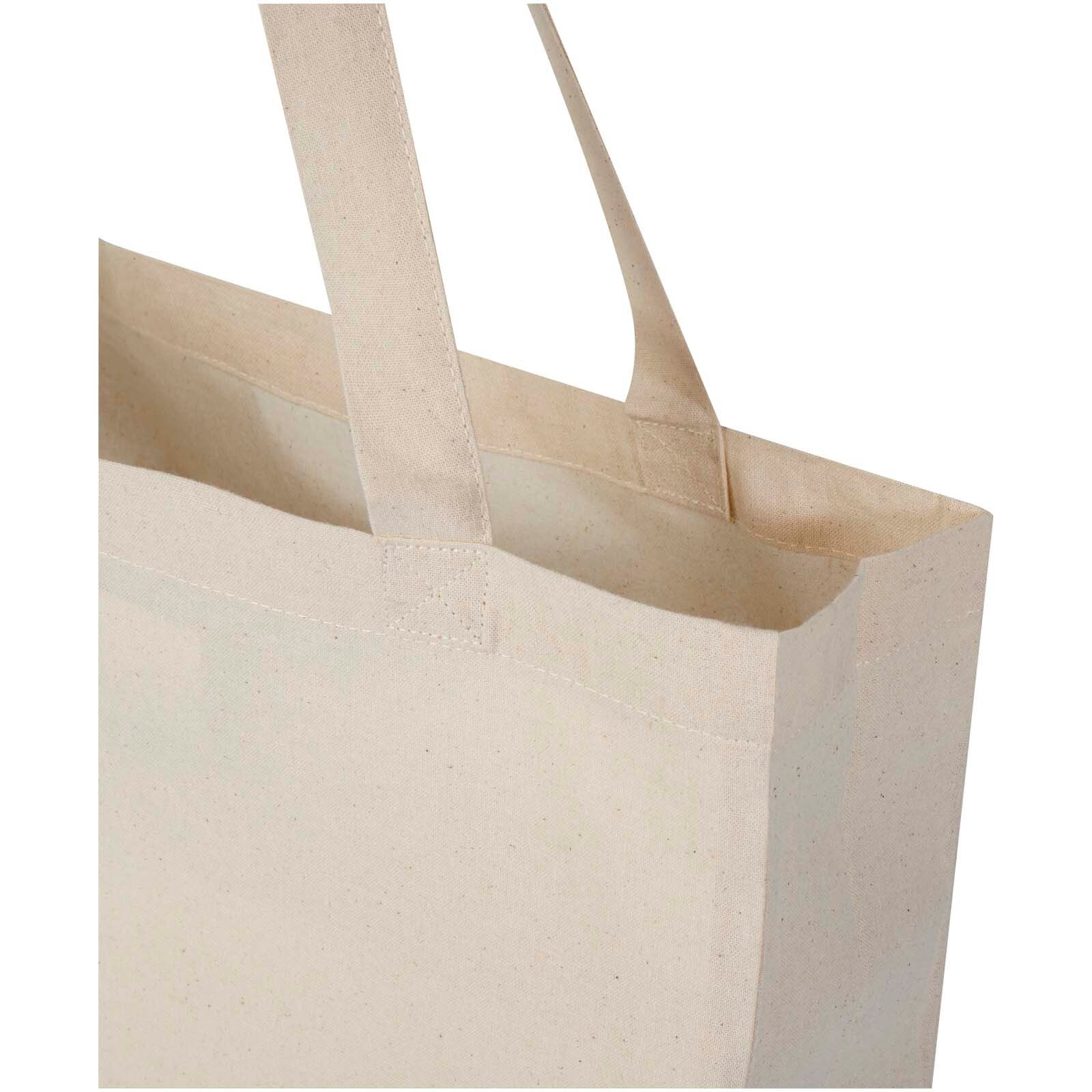 Madras 140 g/m² Baumwoll Tragetasche mit Seitenfalten aus GRS recycelter Baumwolle 12L - natur-870