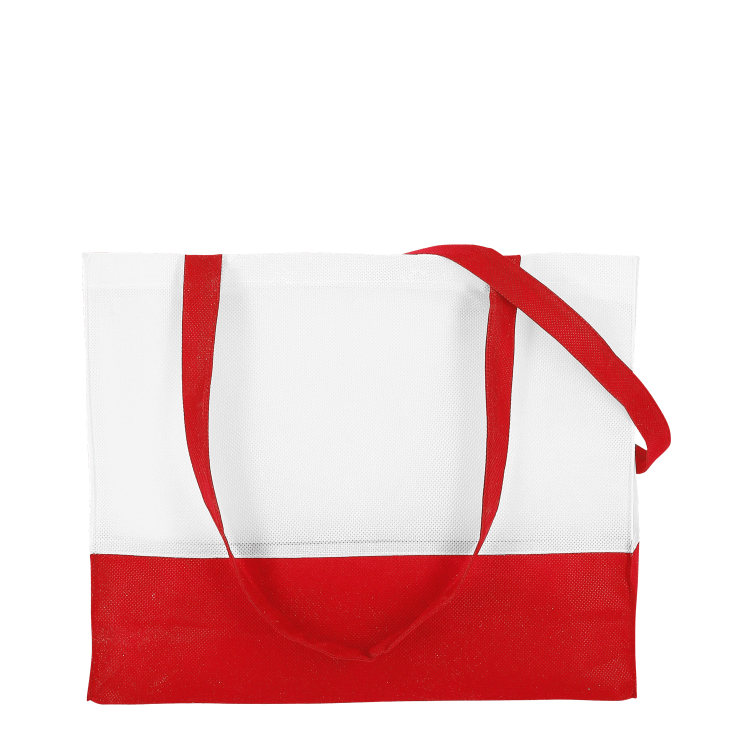 breite Tasche PP - lange Henkel - weiß - rot-506