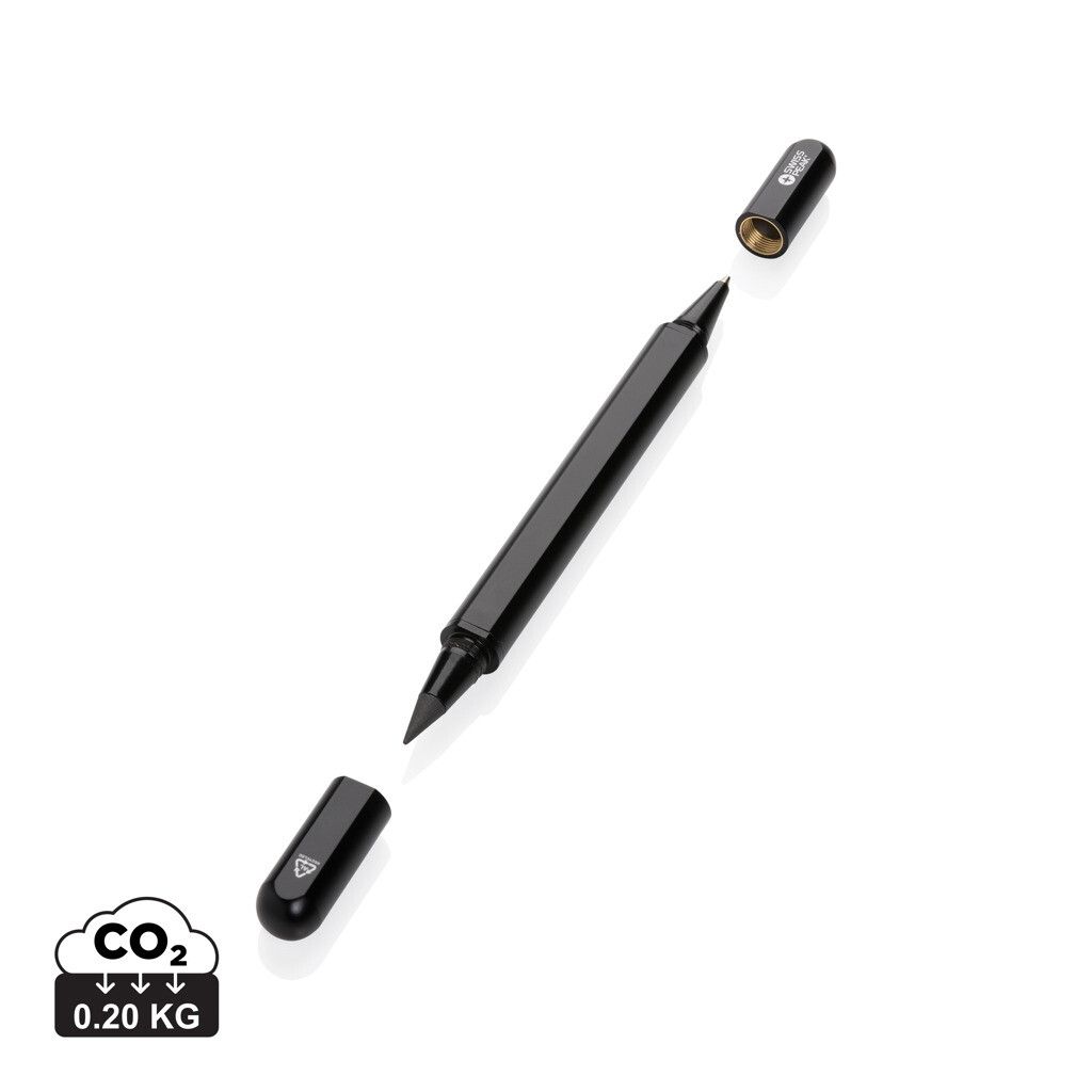 Swiss Peak Storm Dual-Tip-Pen aus RCS recyceltem Aluminum - schwarz-612