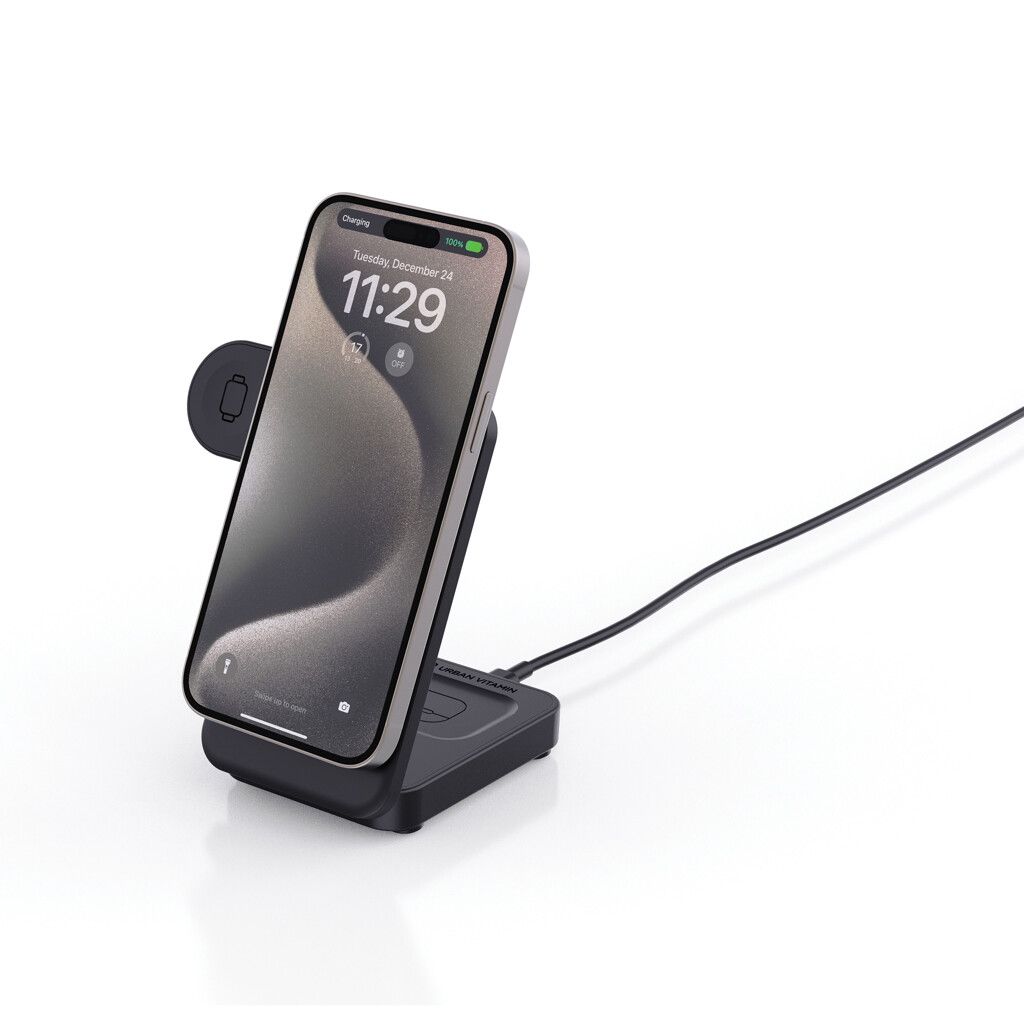 Urban Vitamin Arcadia 15W 3in1 Magnet-Charger aus RCS rABS - schwarz-752