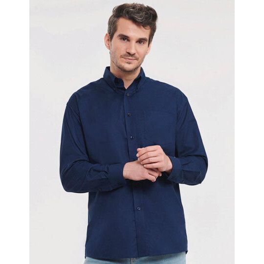 Men's Long Sleeve Classic Oxford Shirt - bright royal-25
