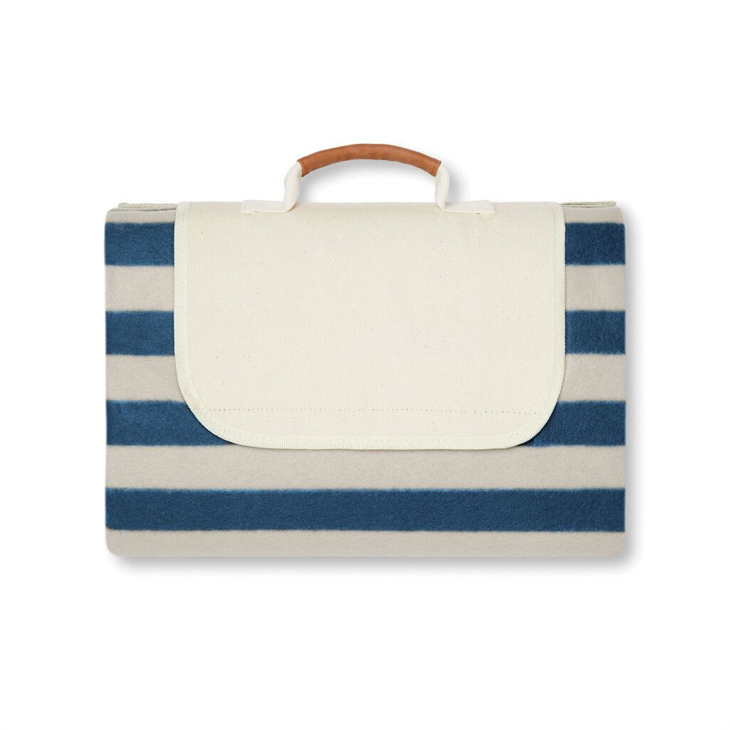 VINGA Alba große GRS rPET Picknickdecke - navy blau-334