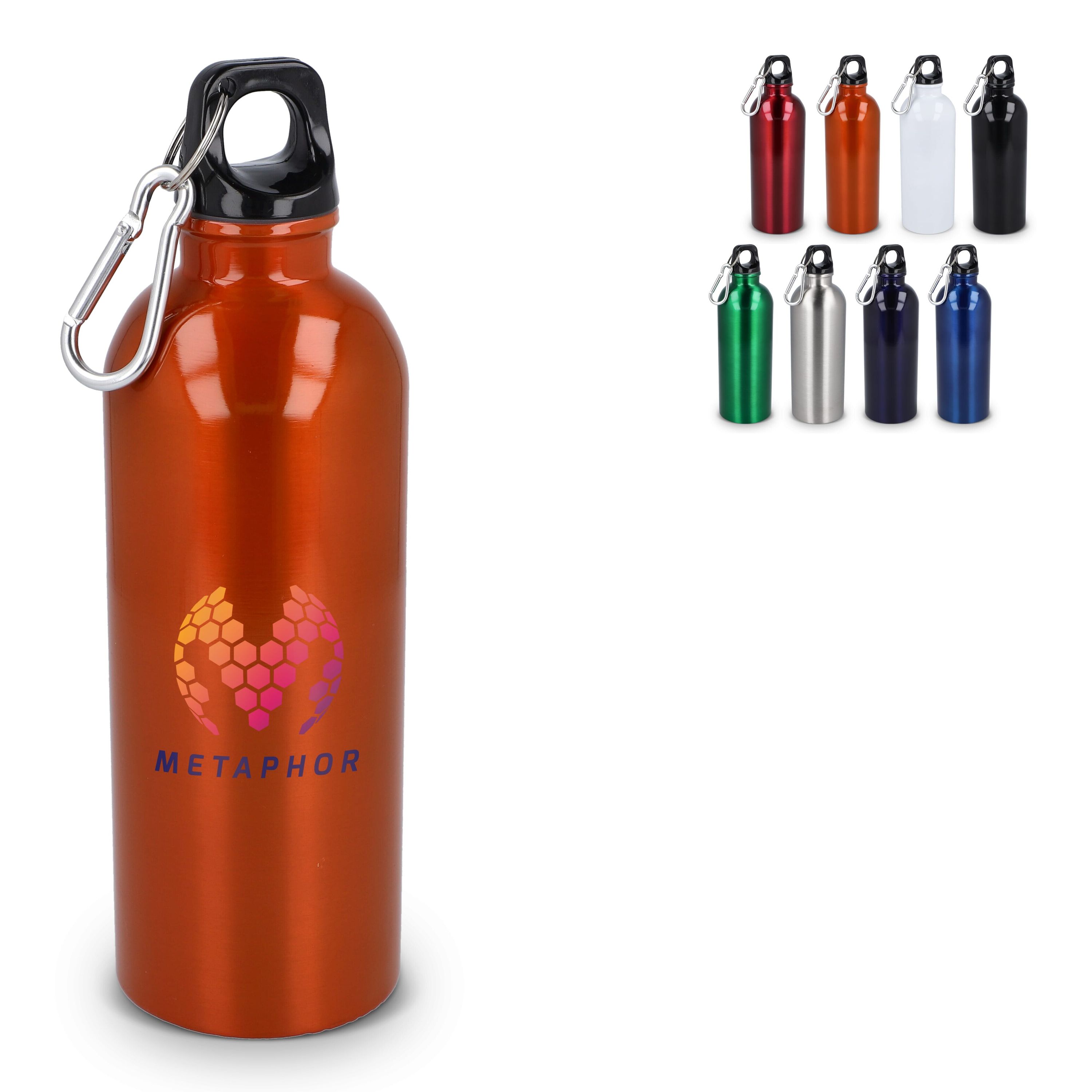 R-Edelstahl einwandige Flasche mit Karabiner 500 ml - dunkelblau-226