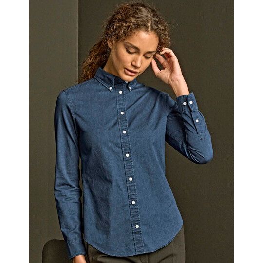 Women´s Casual Twill Shirt - indigo-659