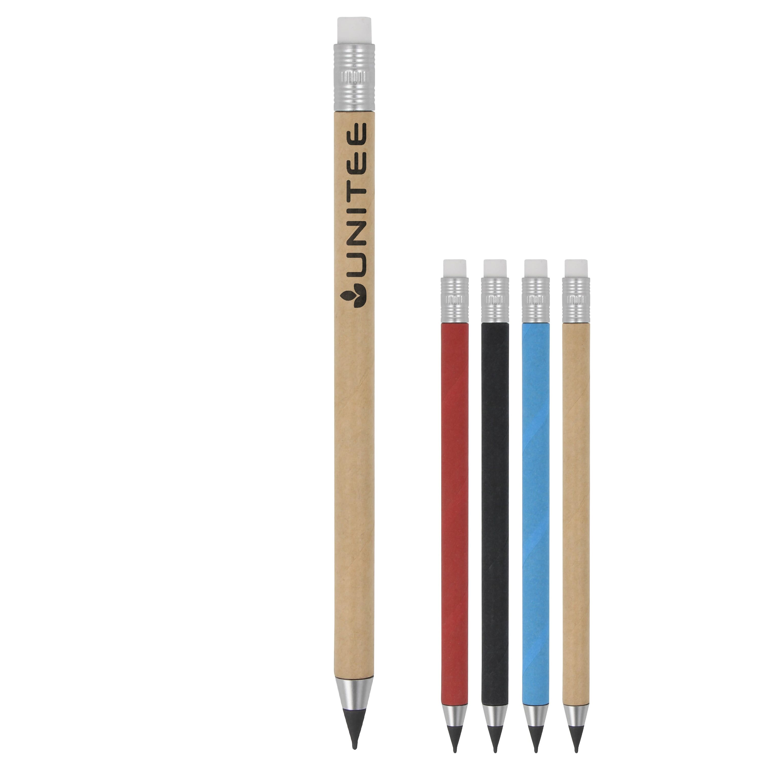 Nachhaltiger Papierstift mit Radiergummi - natur-124