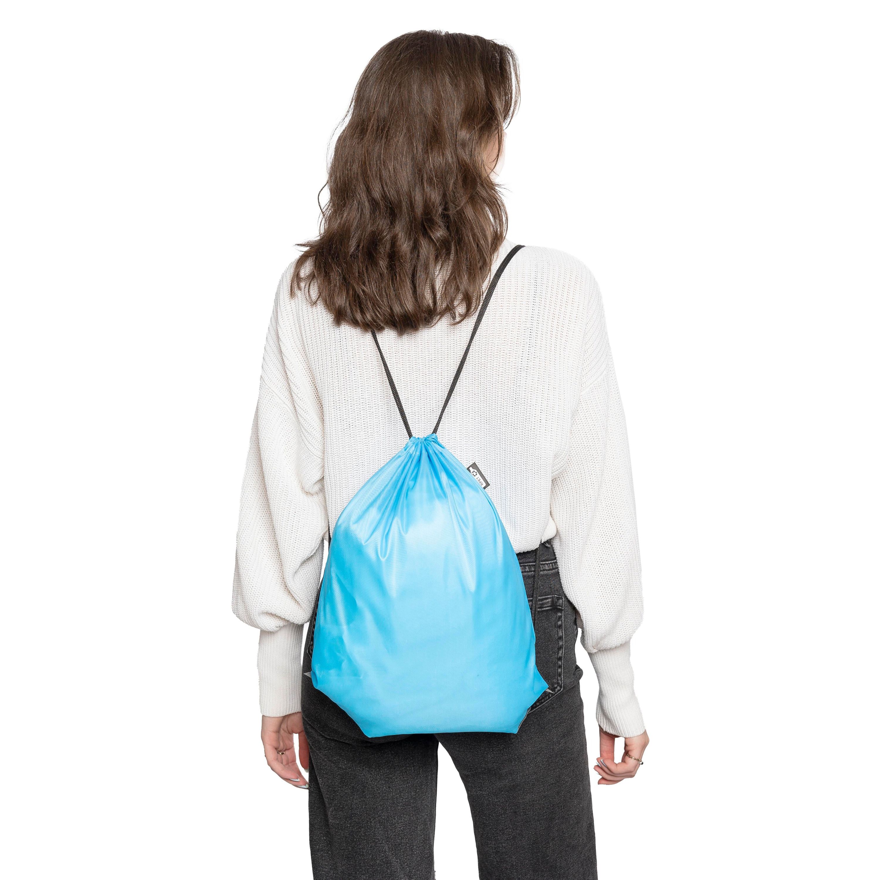 rPET 210D Polyester Rucksack mit Kordelzug Calix - schwarz-12