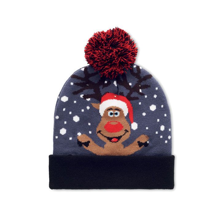 Weihnachtliche Strickmütze LED SHIMAS LIGHT - blau-682