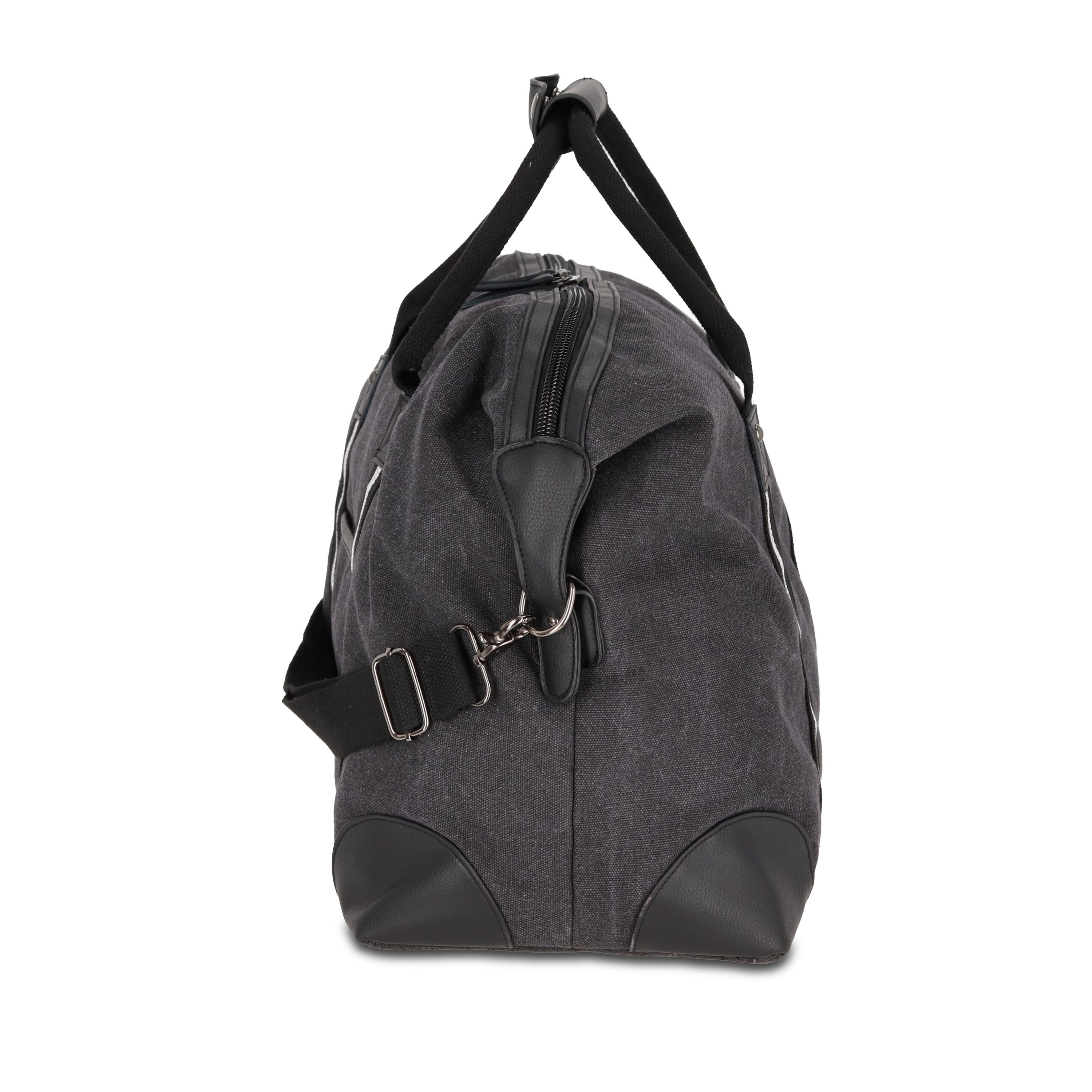 Weekender-Tasche aus recyceltem Baumwoll-Canvas Harper - dunkelgrau-630