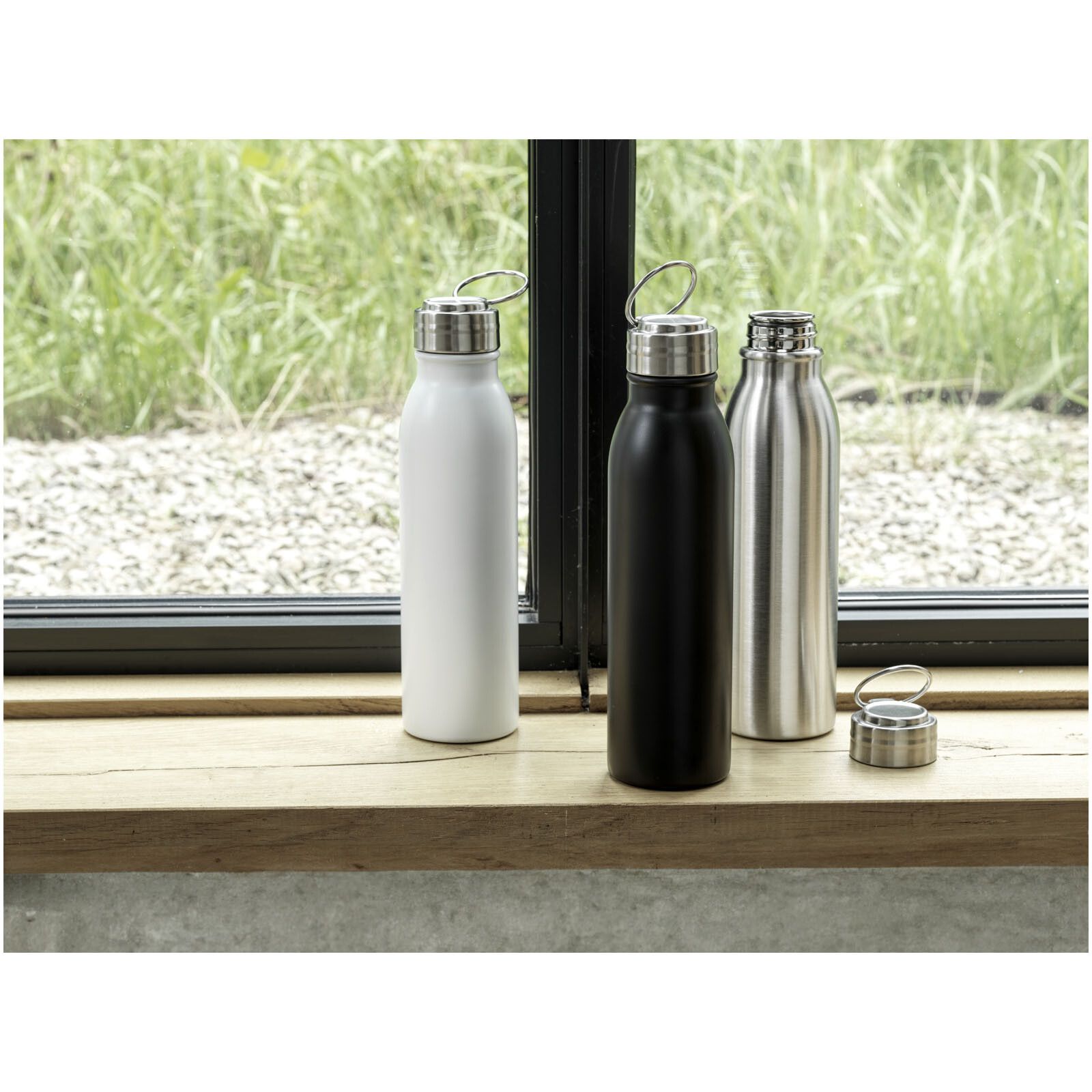 Harper 720 ml RCS-zertifizierte Sportflasche aus Edelstahl mit Metallschlaufe - silber-330