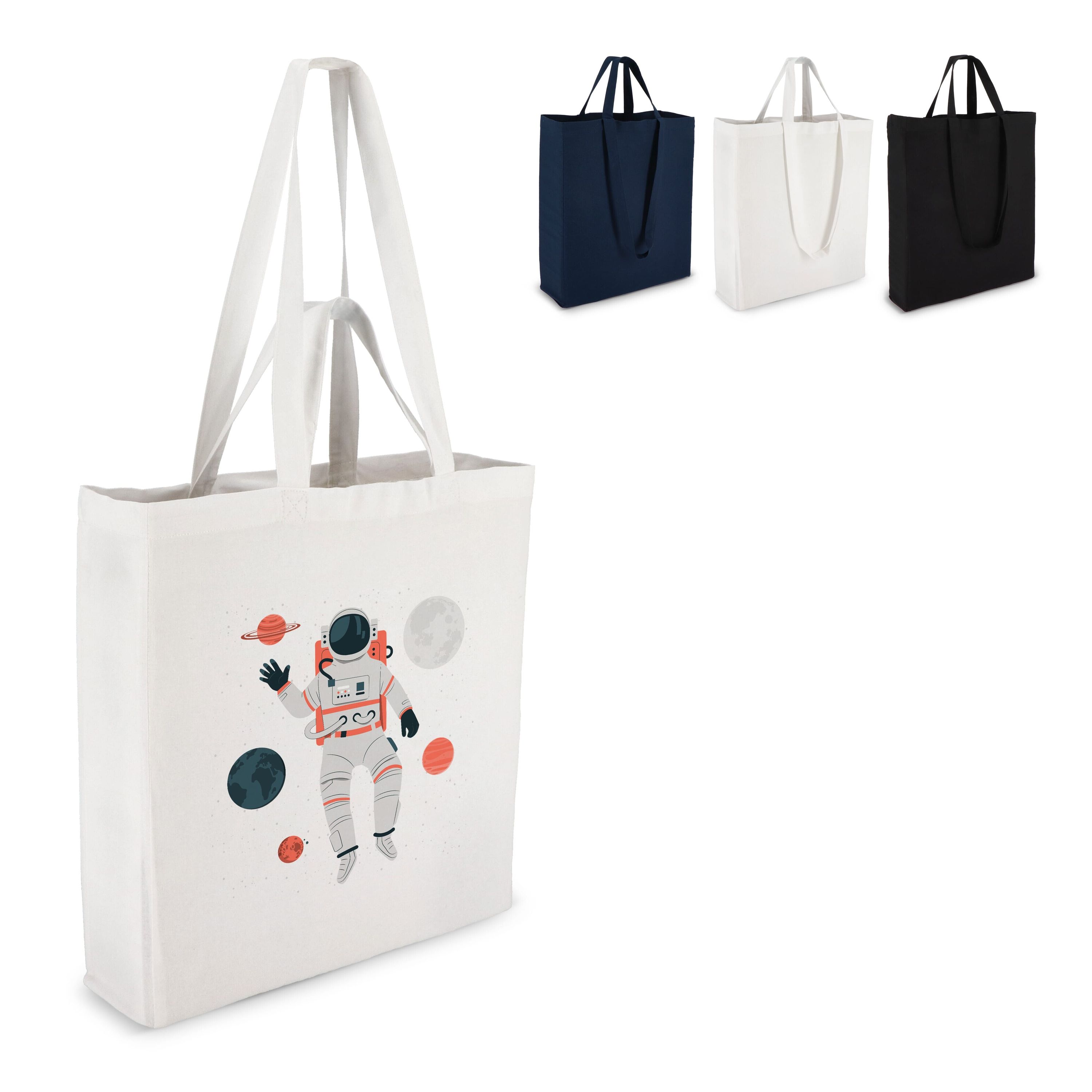 Tragetasche aus Baumwolle OEKO-TEX® 38 x 10 x 42cm 140g/m² - weiss-90