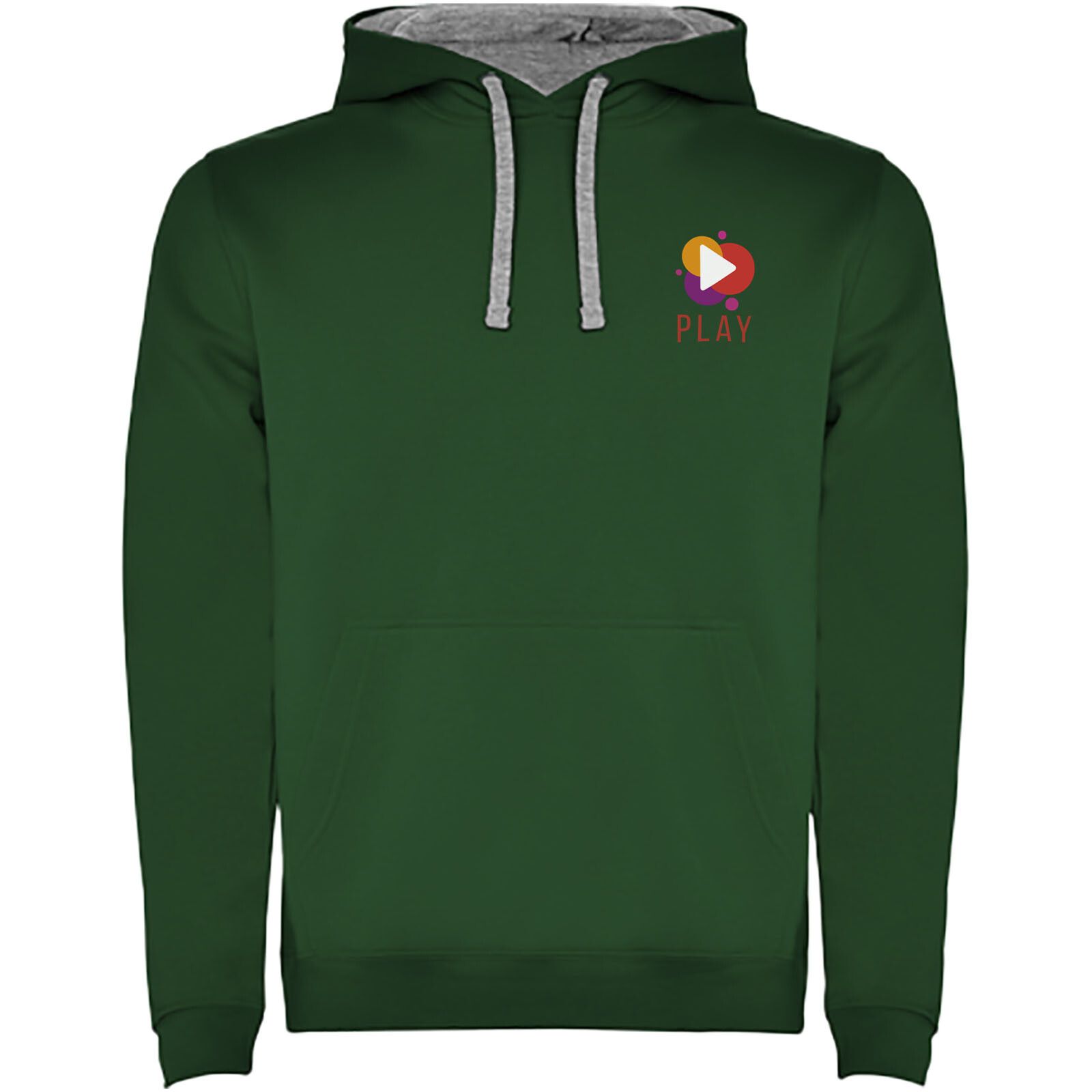 Urban Kapuzenpullover für Herren - dunkelgrün -  marl grau - XL-101