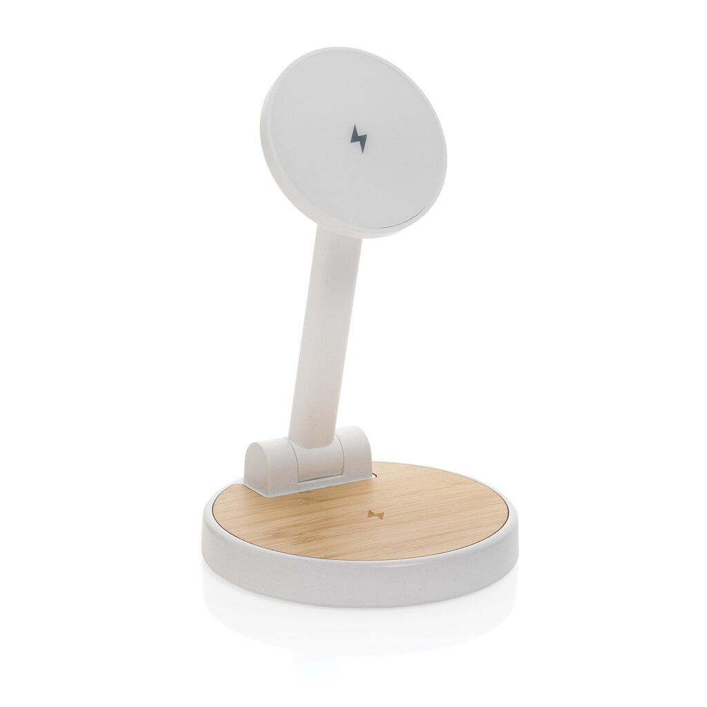 Ontario 2-in-1 15W magnetischer Ladeständer aus RCS rPlastik - weiß-489