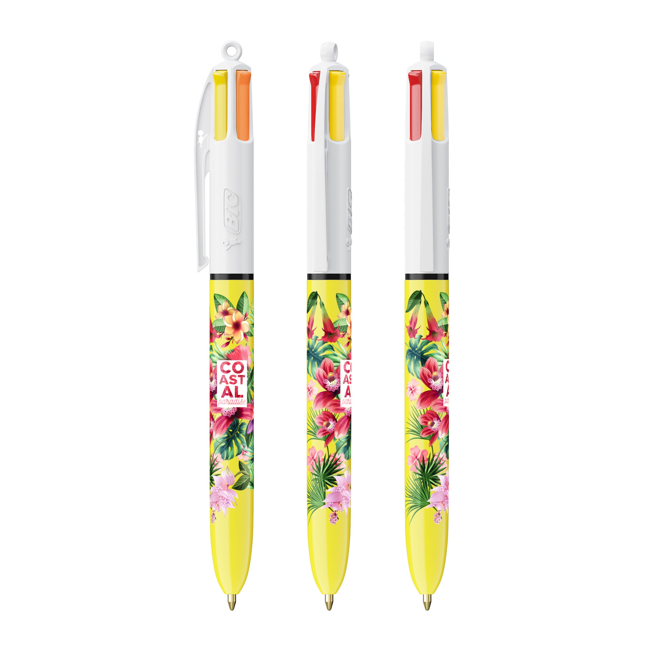 BIC® 4 Colours® Sun Kugelschreiber - weiß - gelb-236