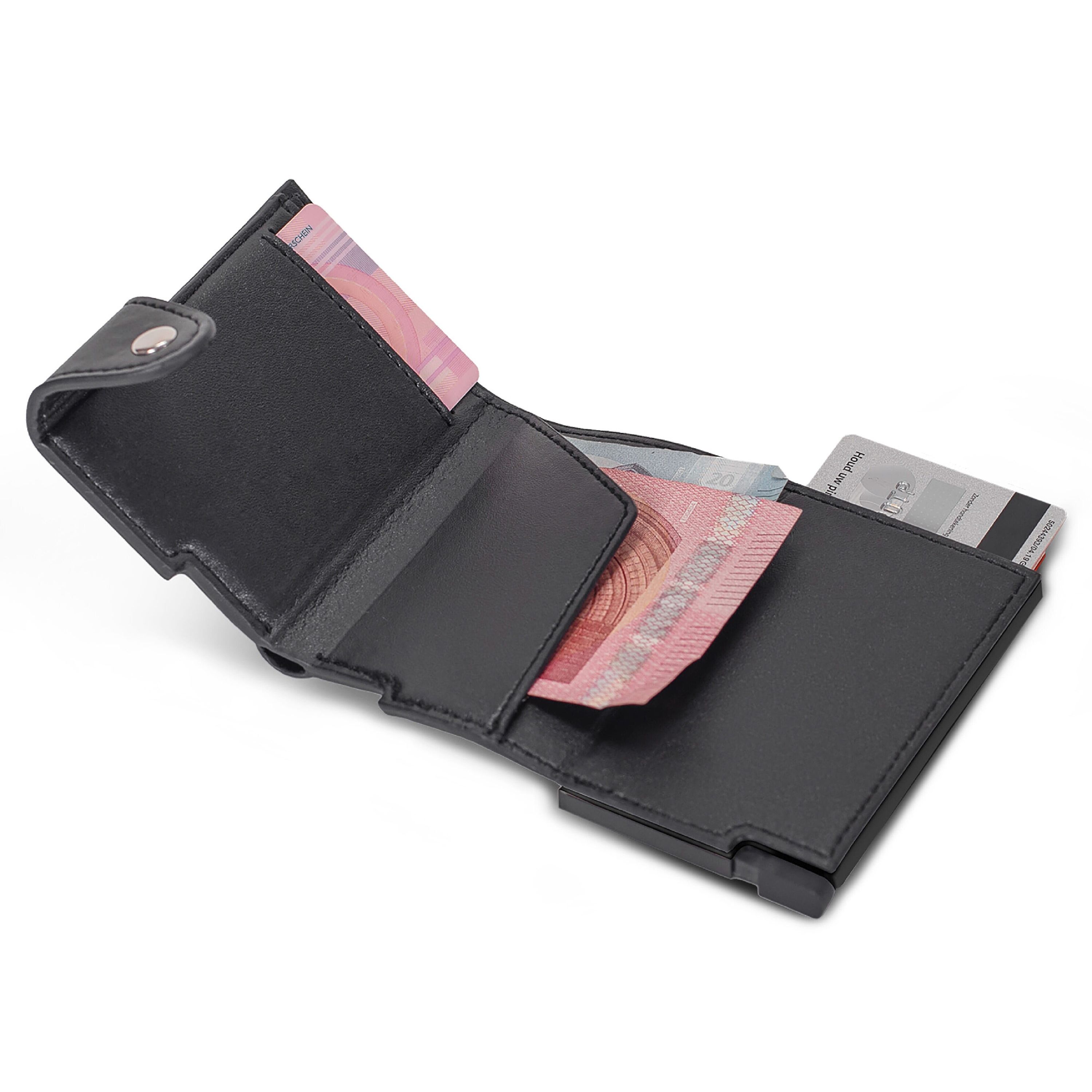 Kartenetui mit RFID-Schutz - schwarz  -  schwarz-758