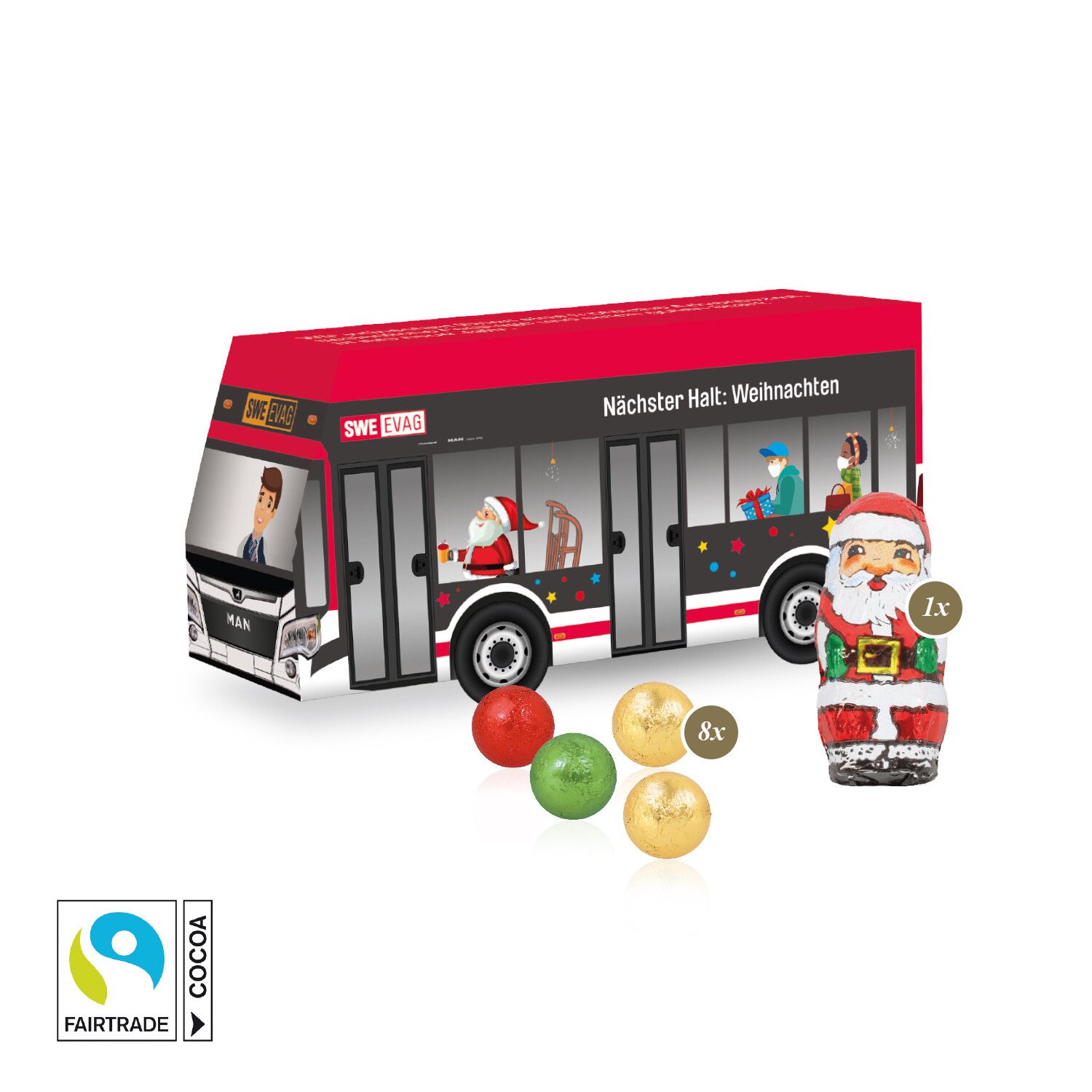 3D Präsent "Bus" mit Fairtrade Schokolade-822