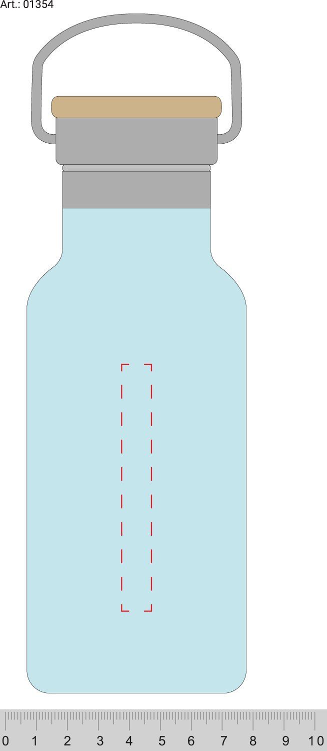 Veredelungsposition mittig auf Flasche