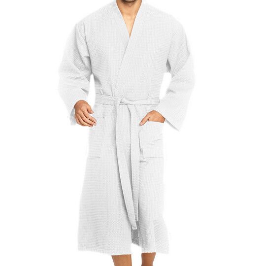 Piqué Bademantel Wellington - white-147