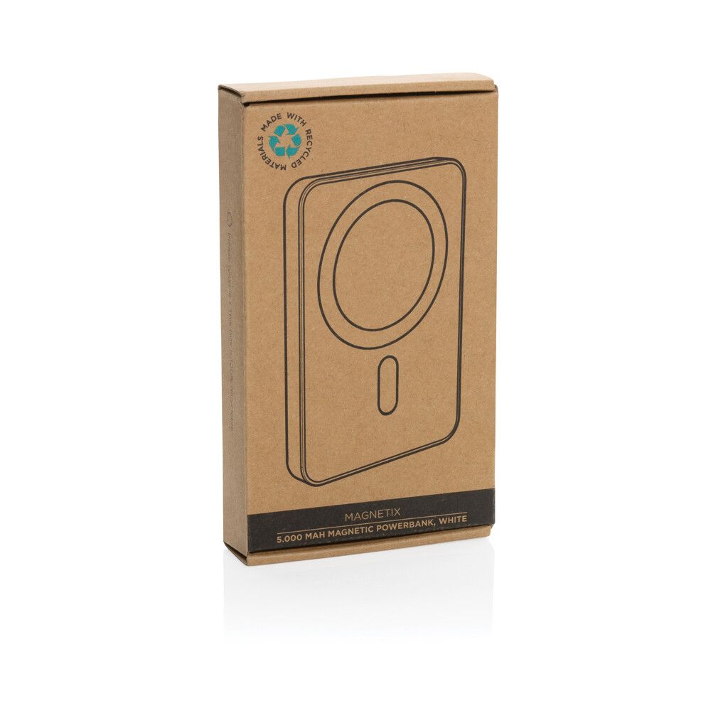 Magnetix 5.000mAh magnetische Powerbank aus RCS recycel. ABS - weiß-899