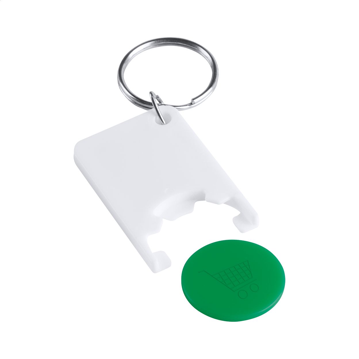Trolex Schlüsselanhänger mit Einkaufswagenchip - grün - weiß-108