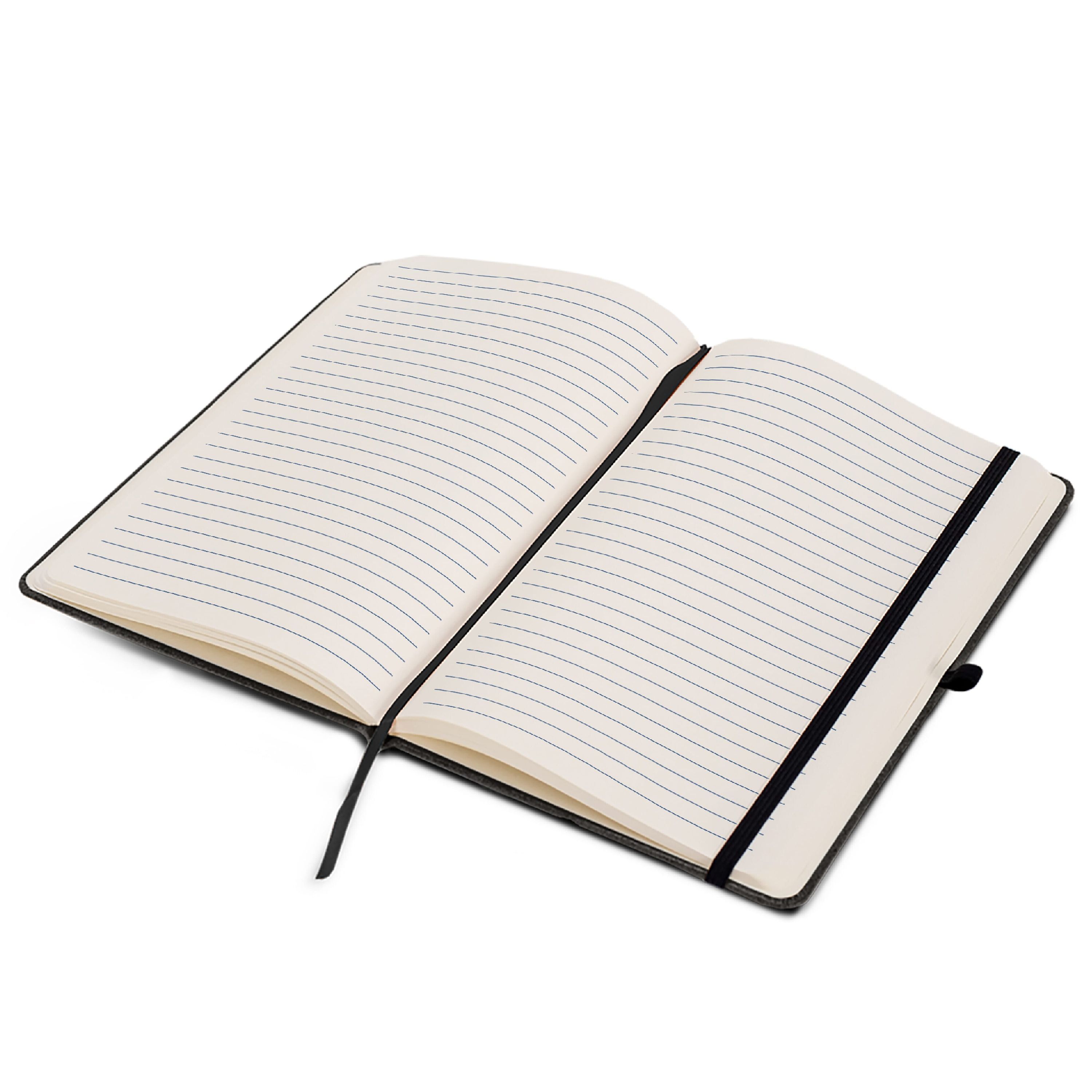 Hardcover-Notizbuch mit Einband aus recycelten Leder DIN A5 - dunkelgrau-442