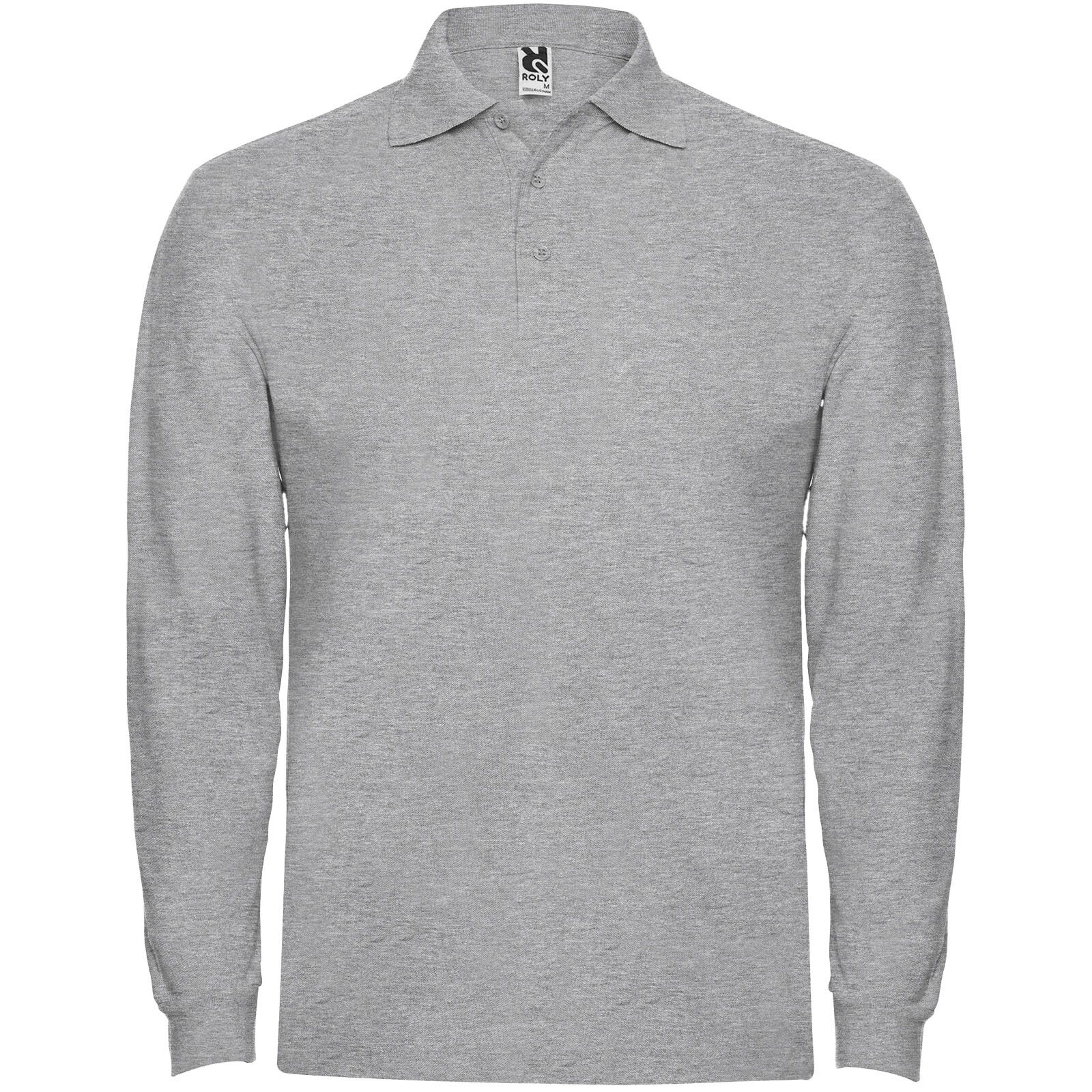 Estrella Langarm Poloshirt für Herren - marl grau - 2XL-299