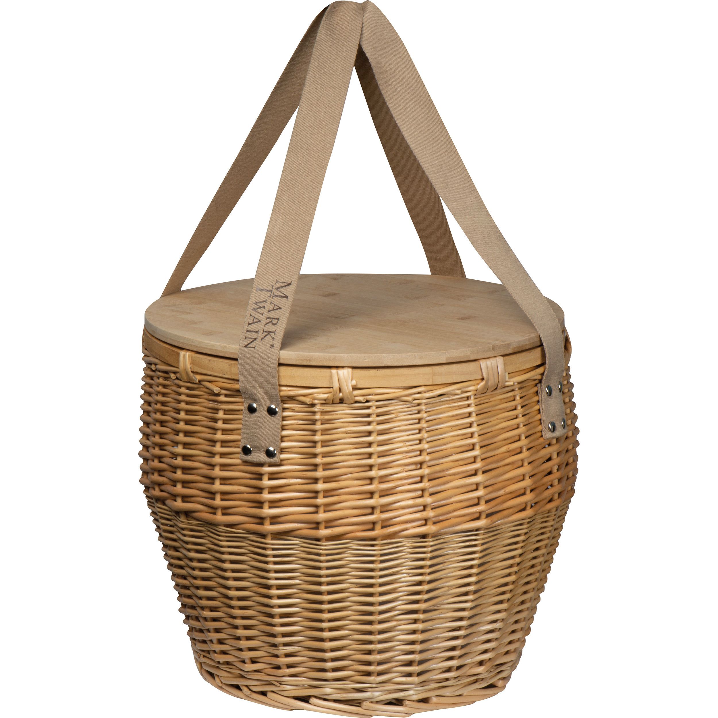 Mark Twain Picknickkorb aus Rattan - beige-853
