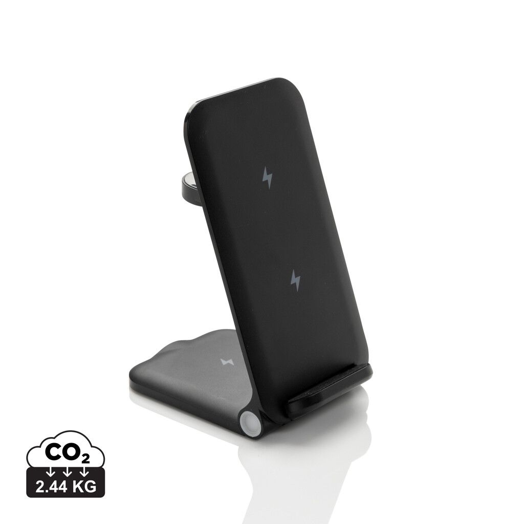 Powerpal 3-in-1 15W-Ladegerät aus RCS recyceltem Kunststoff - schwarz-608