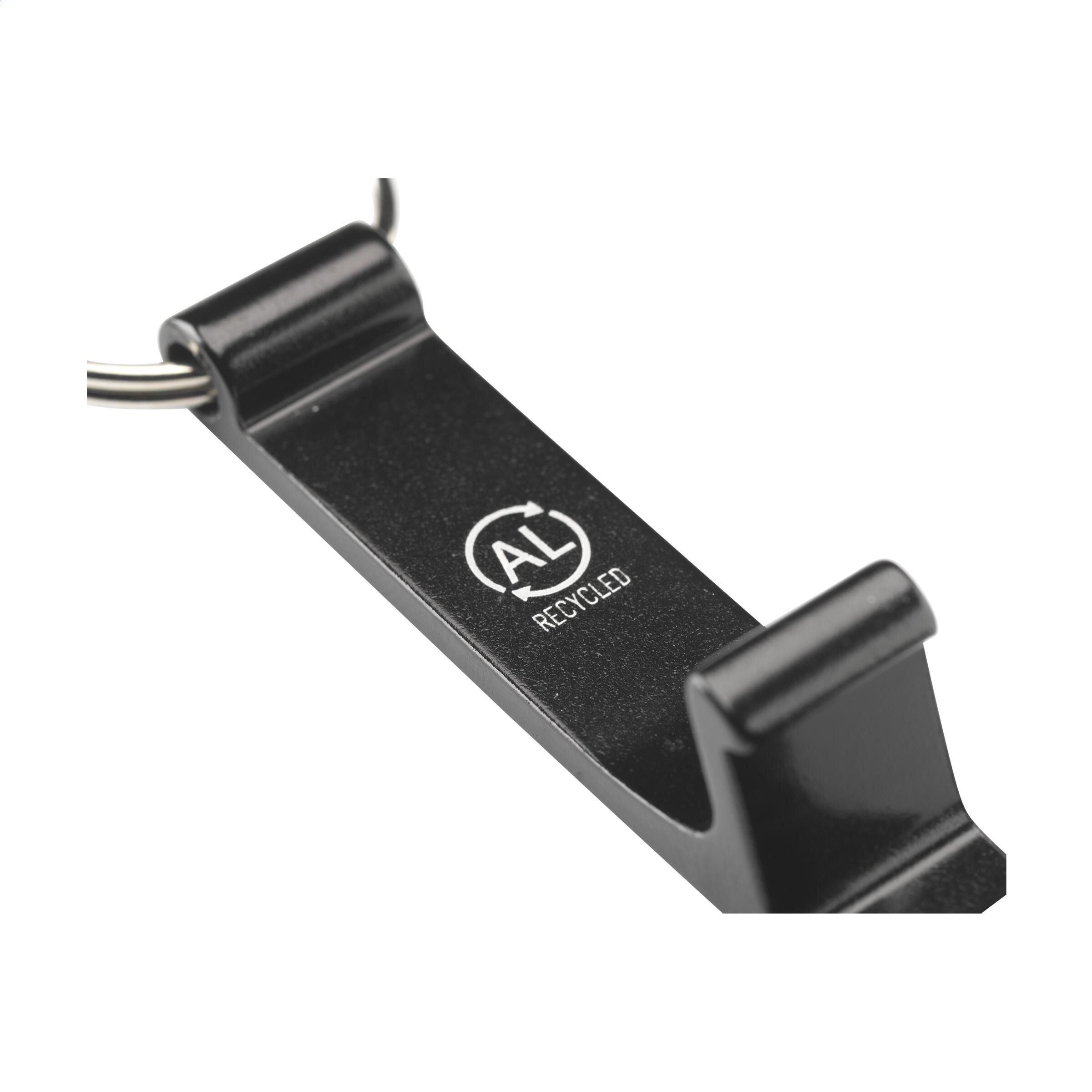 Alu Opener Phone Stand GRS Recycled Schlüsselanhänger - schwarz-773
