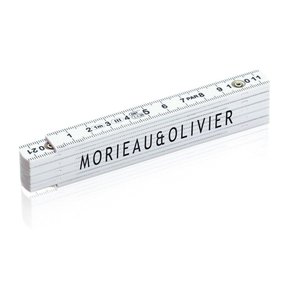 Fiberglas Zollstock 1m - weiß-876