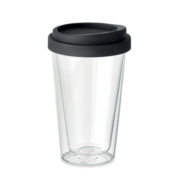 Borosilikat Trinkglas 350ml BIELO TUMBLER - schwarz-751