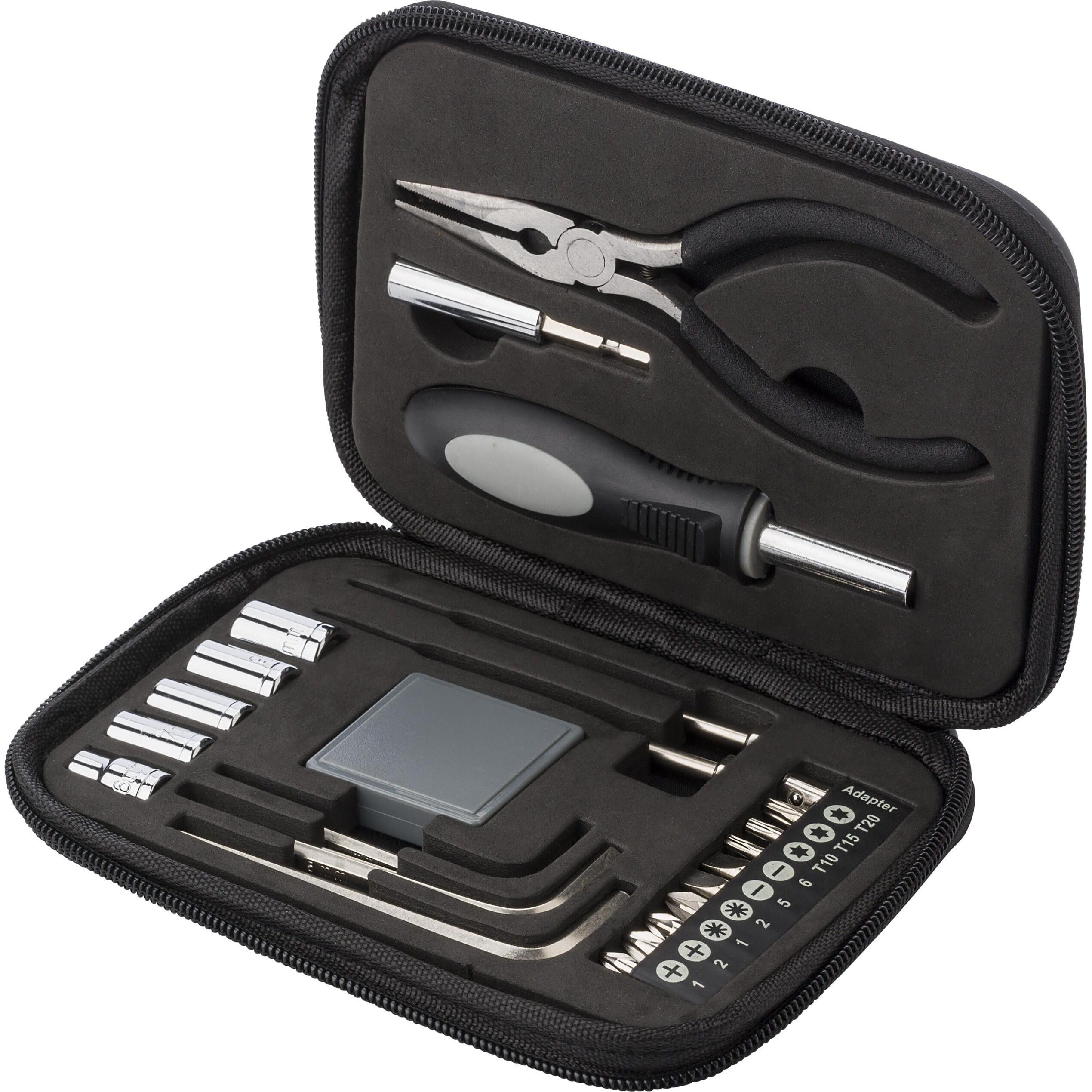 Werkzeug-Set in Kunstledertasche Lani - schwarz-307