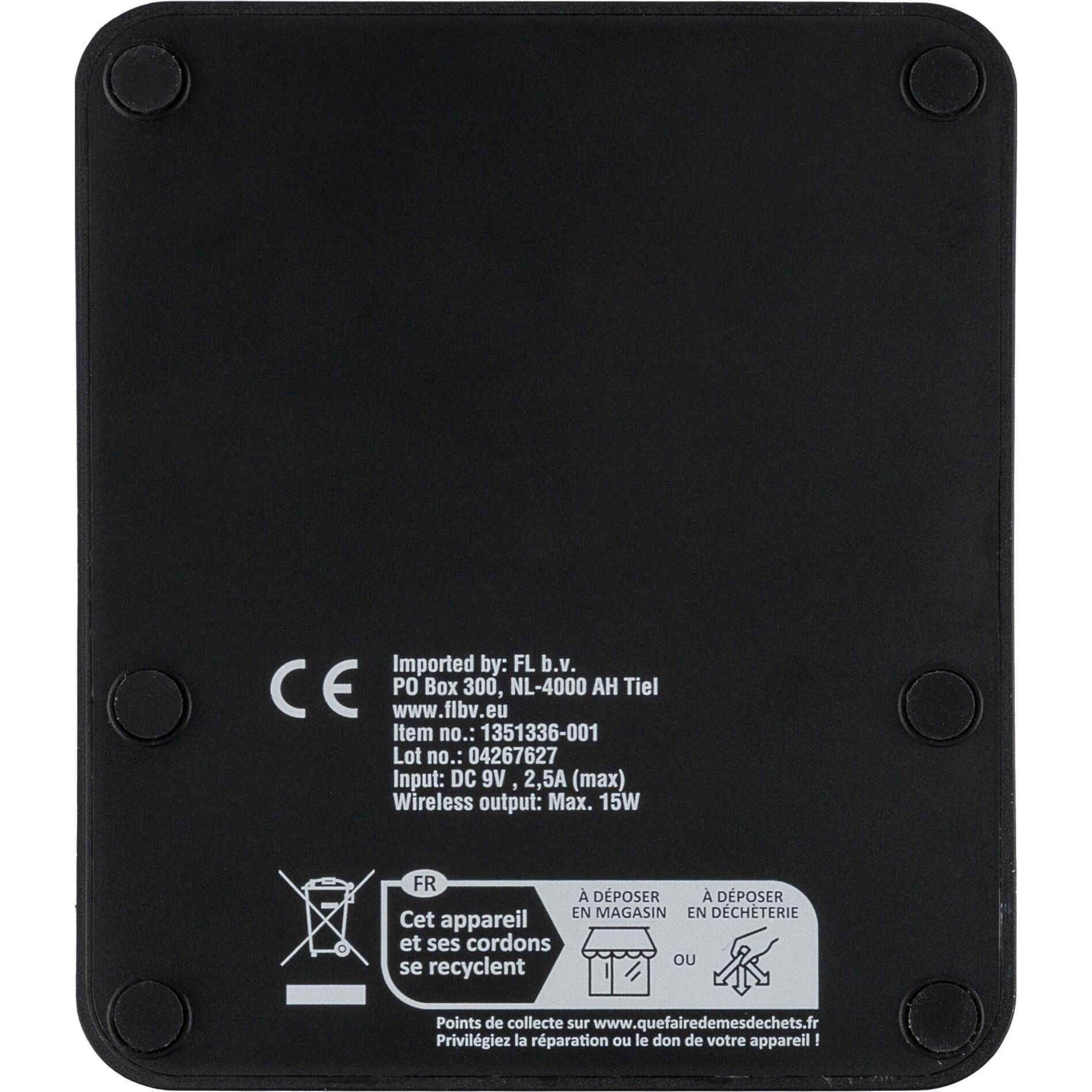 Recyceltes ABS 3-in-1-Wireless-Ladegerät Elias - schwarz-724