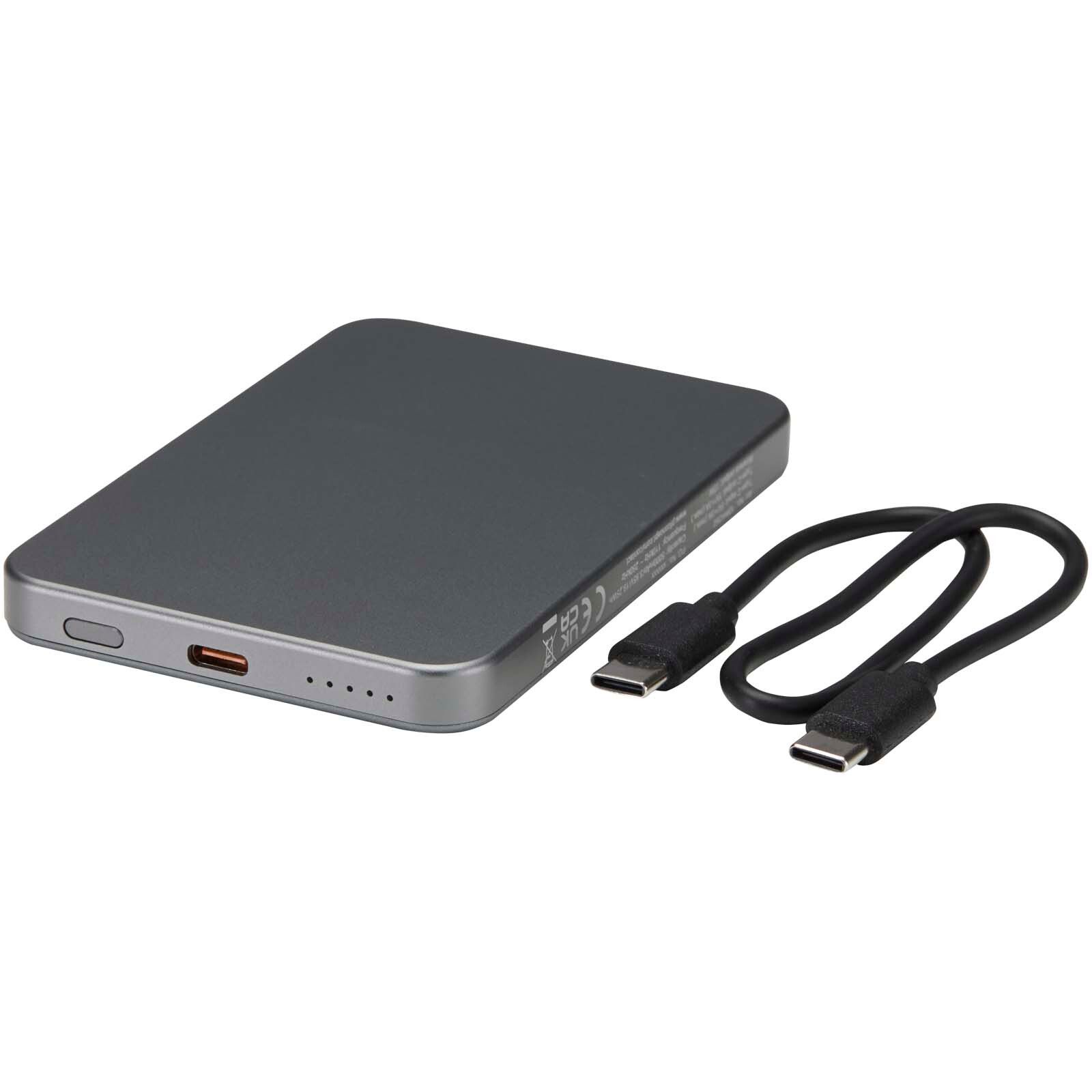 Avis 5000 mAh RCS Powerbank aus recyceltem Aluminium mit Magnetfunktion  - gun metal-949