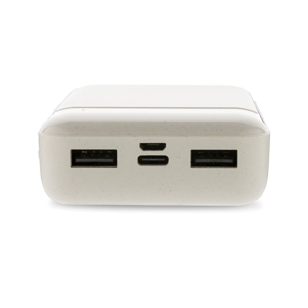 10.000 mAh Powerbank aus RCS Standard recyceltem Kunststoff - weiß-481
