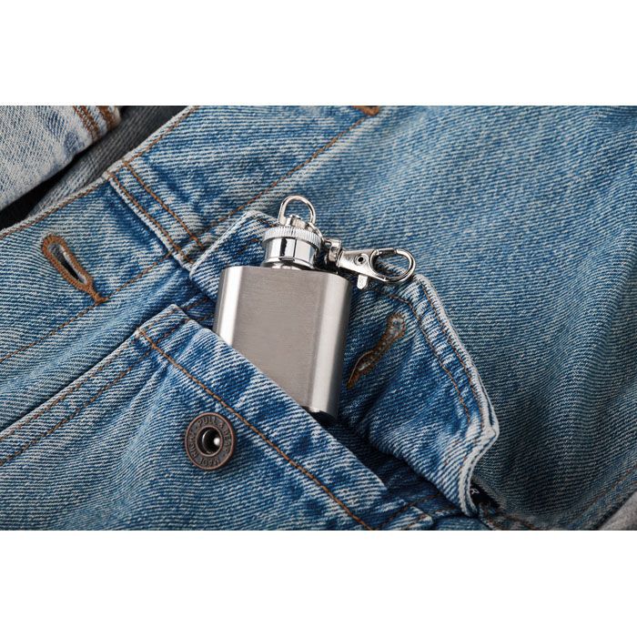 Schlüsselring mit Flachmann HIPPY - silber-776