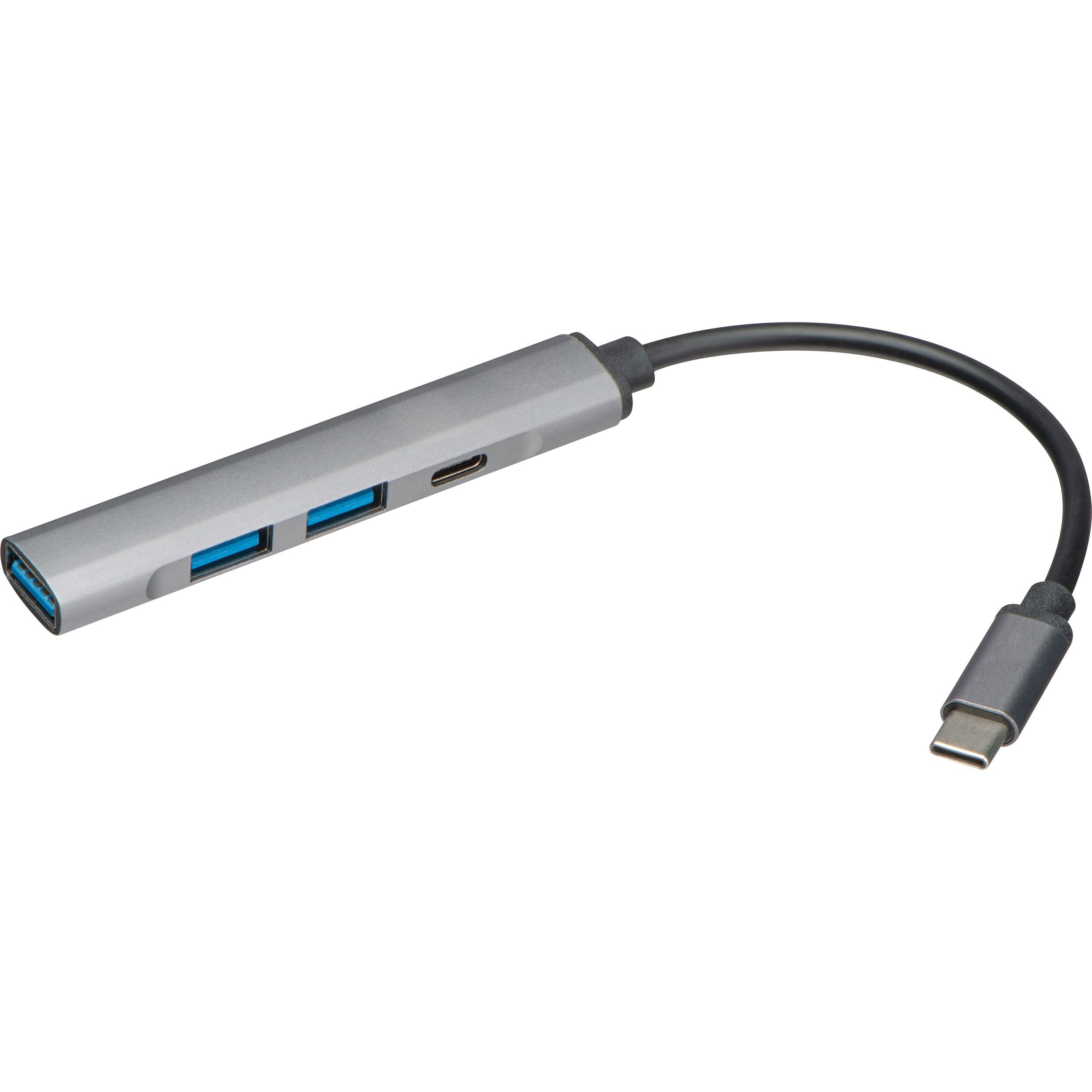 USB Hub aus recyceltem Aluminium - silbergrau-465