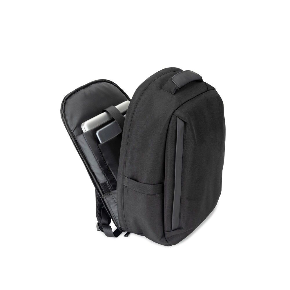YANGON BPACK Diebstahlsicherer Twill-Rucksack, wasserabweisend 17'3" - schwarz-950