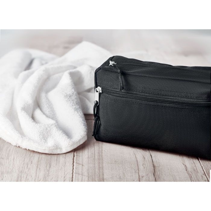 Kosmetiktasche 600D RPET BETTER & SMART - schwarz-749