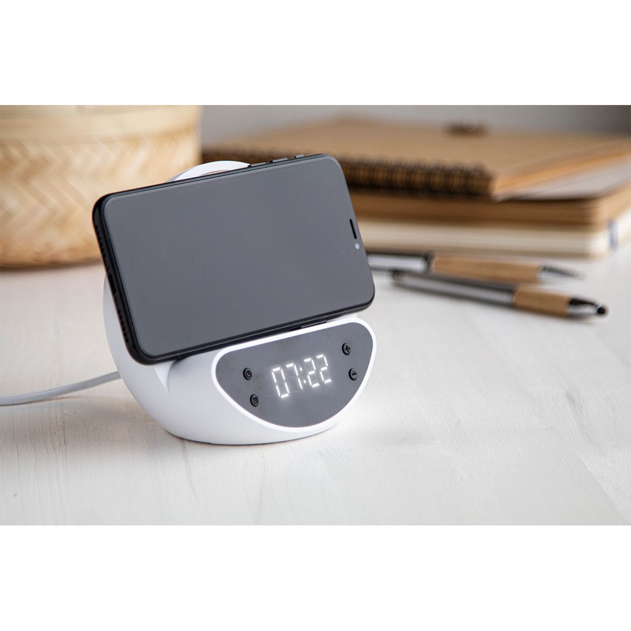 Wecker mit Wireless-Charger Rabolarm - weiß-920