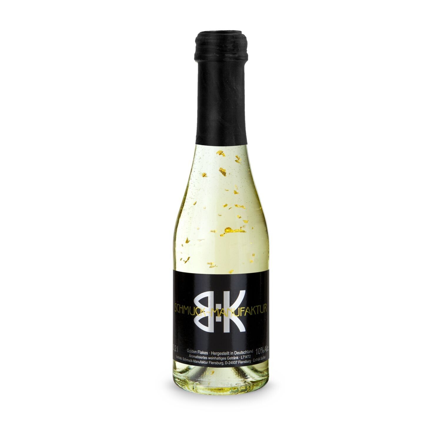 Piccolo Golden Flakes - Flasche klar, 0,2 l - Kapselfarbe Schwarz-88