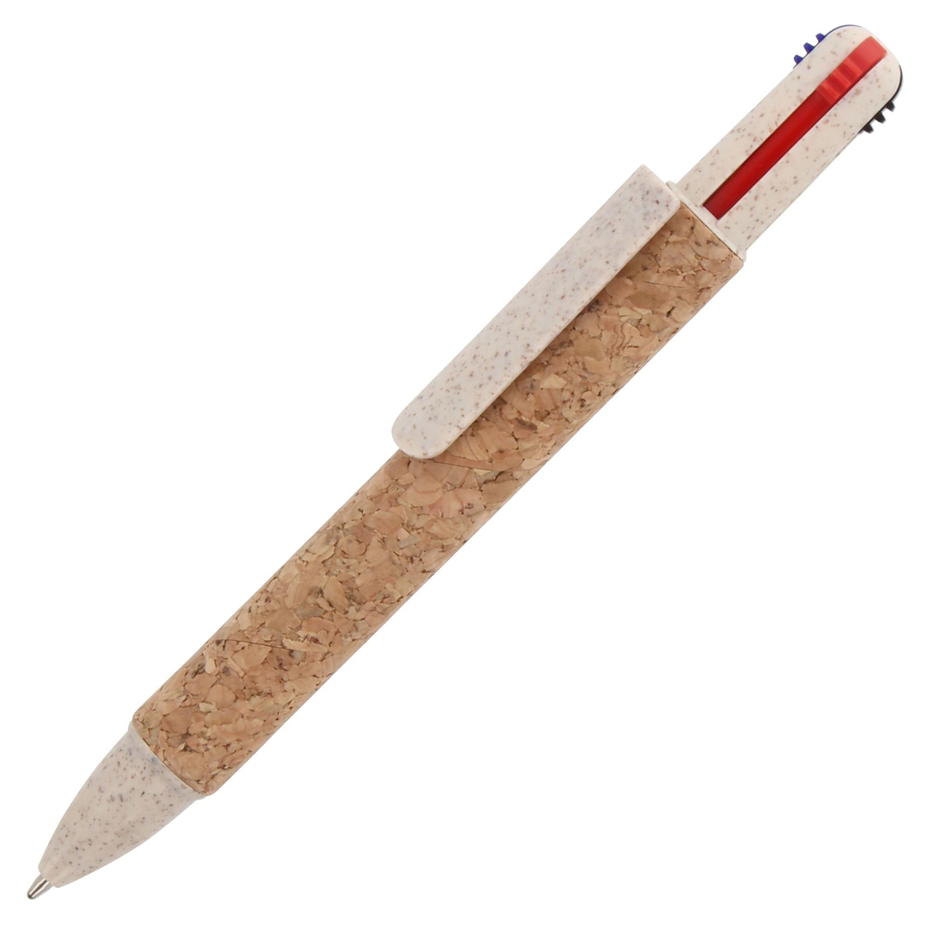 Kugelschreiber 4-Farben-Kork - natur-888