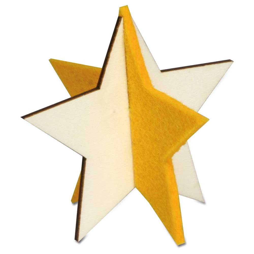 Steckfiguren-Karte Filz - Stern Digitaldruck Vorder- und Rückseite-135