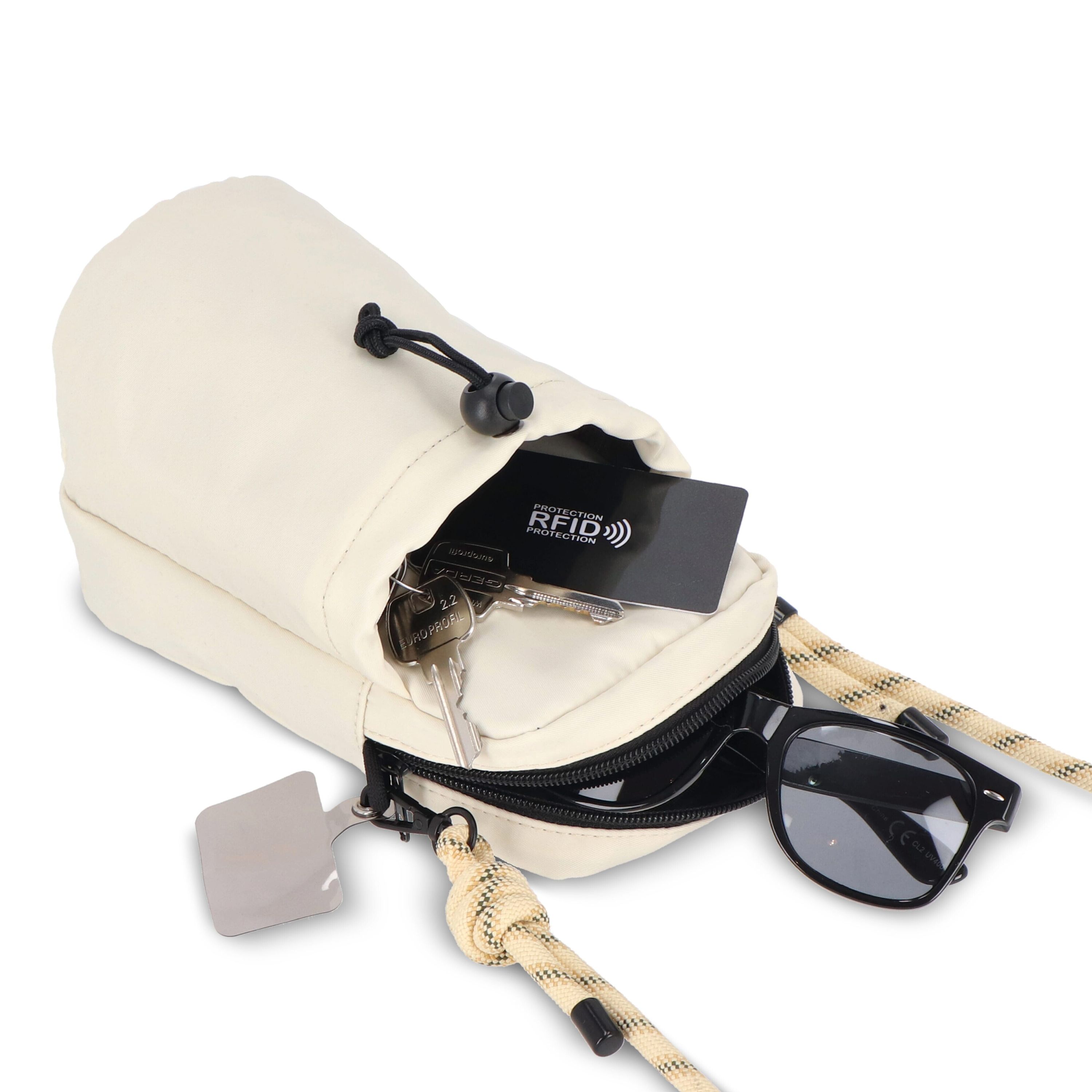 Crossbody Flaschenhalter-Tasche mit Paracord-Gurt - beige-592