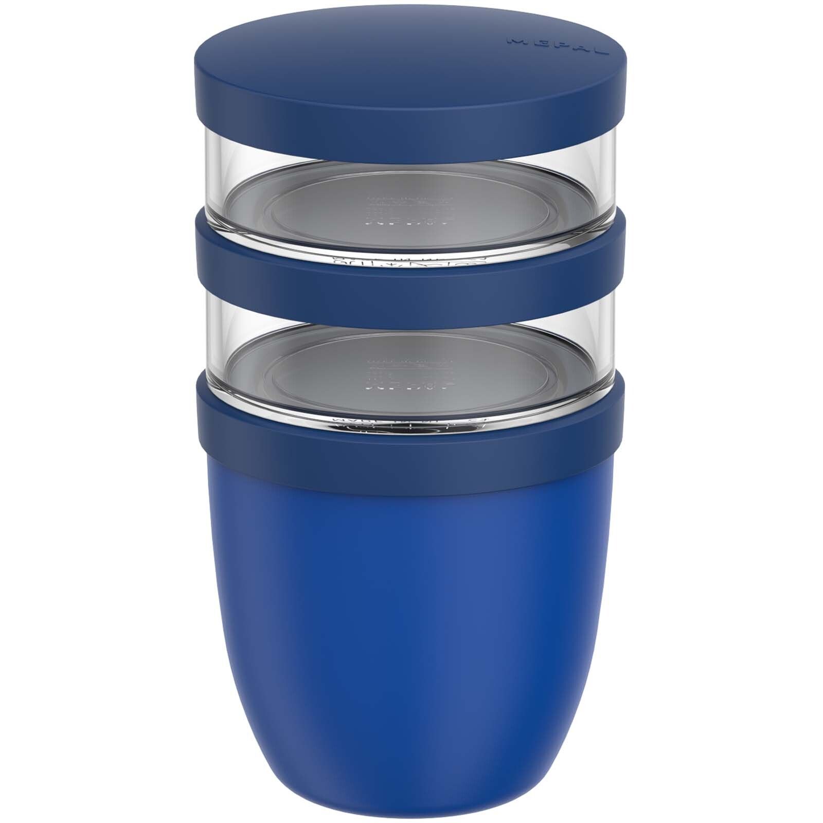 Mepal Ellipse Dreiteiliger, 500 ml + 2 x 200 ml Lunchpot - vivid blau-103