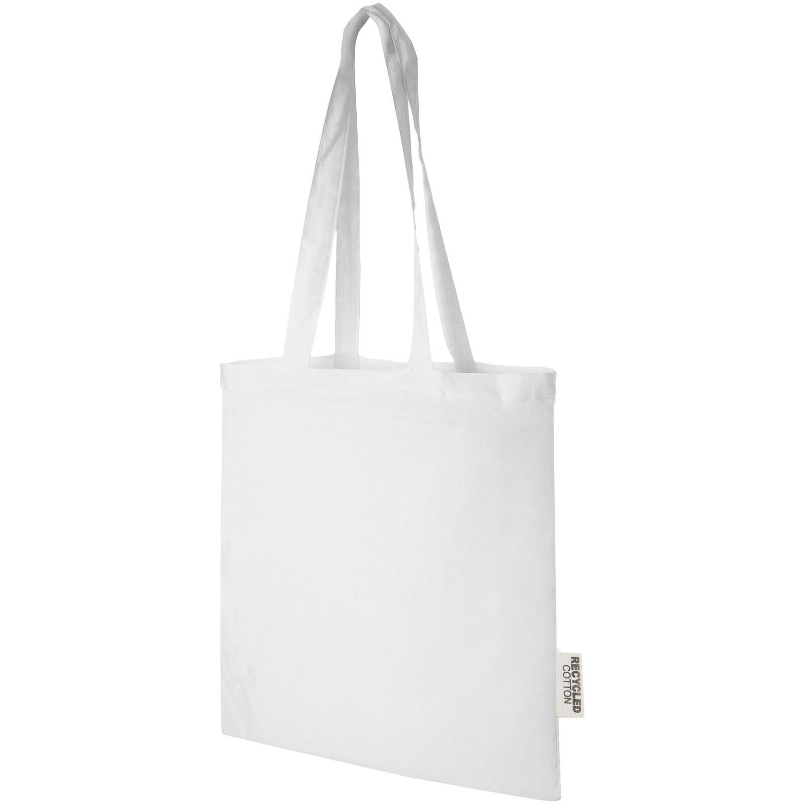 Madras 140 g/m² Baumwoll Tragetasche aus GRS recycelter Baumwolle, 7L - weiss-298