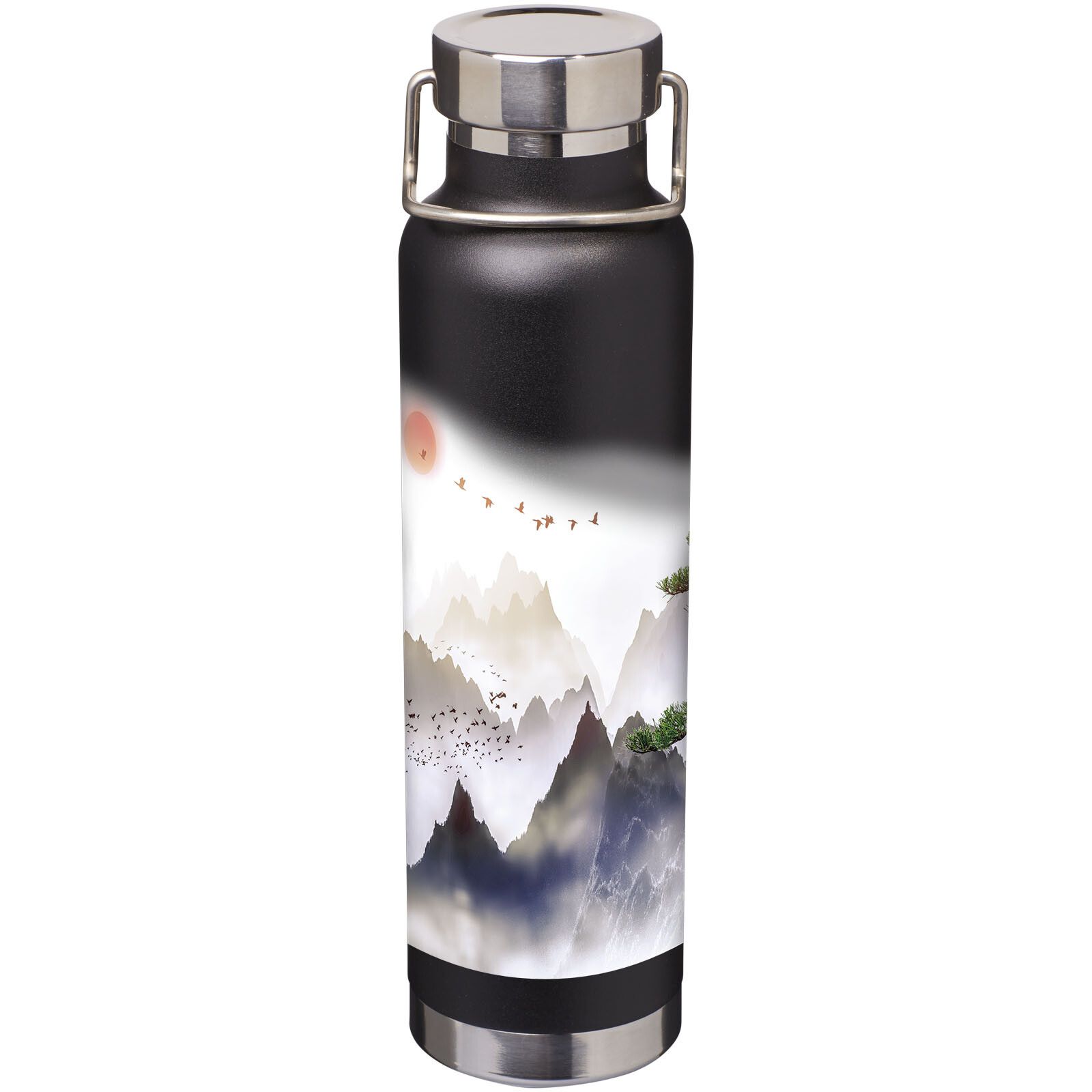 Thor 650 ml Kupfer-Vakuum Isoliersportflasche - schwarz-696
